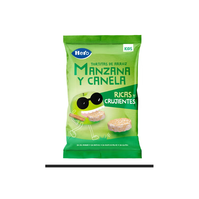 Hero Kids Tortitas de Arroz Manzana y Canela 40g