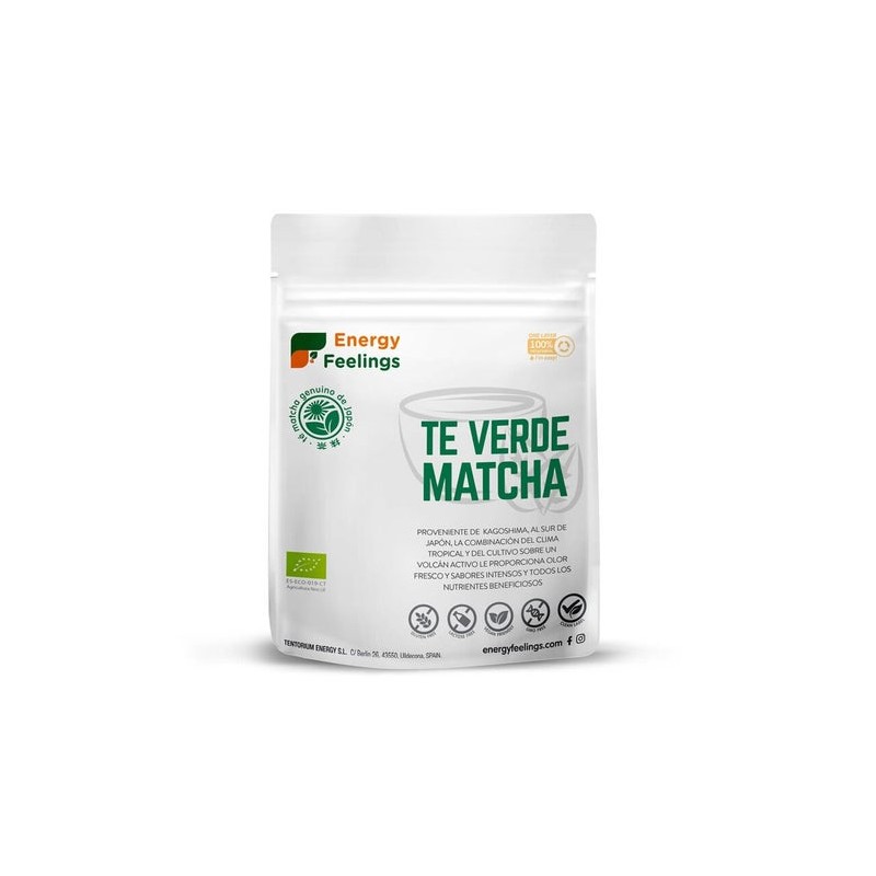 Energy Feelings Té Verde Matcha Polvo Eco Vegan sin Gluten 100g