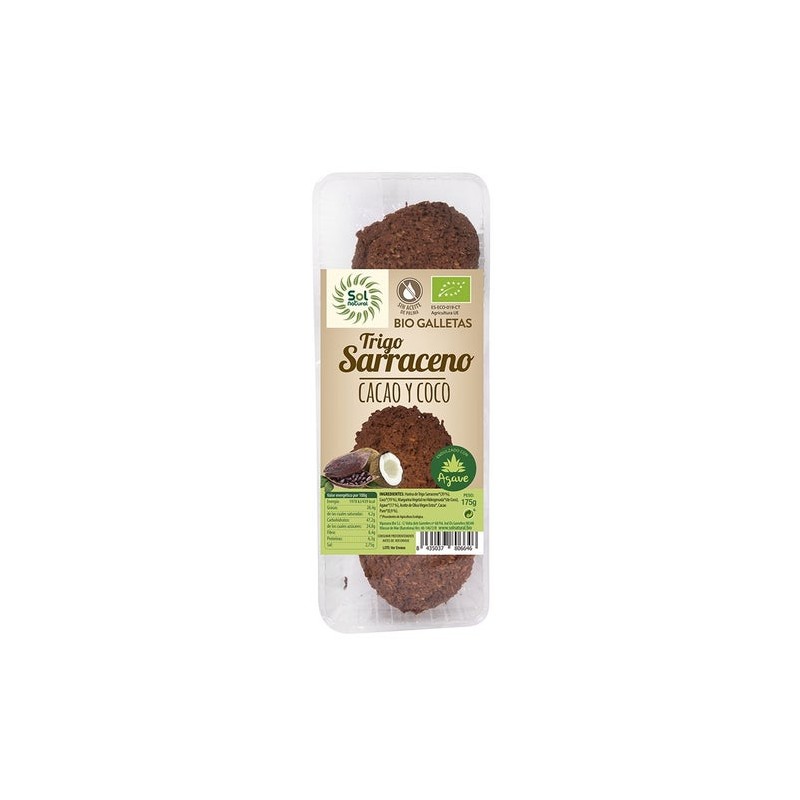 Solnatural Galletas Trigo Sarraceno Coco Cacao 175g