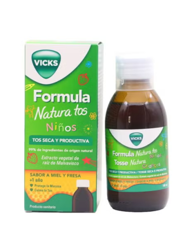 FORMULA NATURA TOS NIÑOS 1 FRASCO 140 ML SABOR MIEL Y FRESA