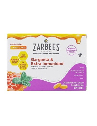 ZARBEES GARGANTA Y EXTRA INMUNIDAD 24 PASTILLAS