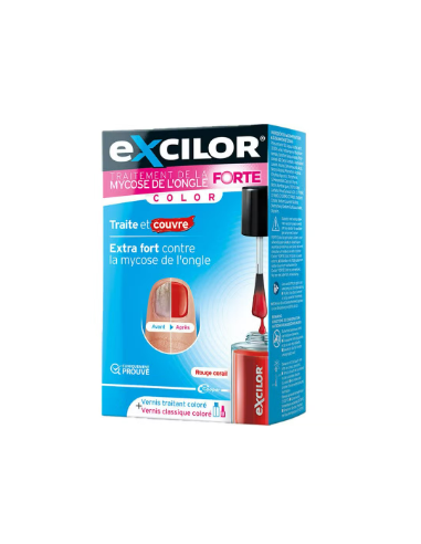 EXCILOR FORTE + ESMALTE COSMETICO 1 FRASCO 30 ML COLOR ROJO + 1 ENVASE 8 ML COLOR ROJO