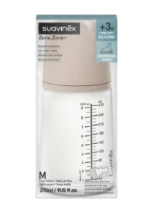 BIBERON ANTICOLICO T SILICONA SUAVINEX + 3 MESES 1 ENVASE 270 ML TALLA M ALMOND