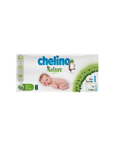 PAÑAL INFANTIL CHELINO NATURE TALLA 1 28 UNIDADES