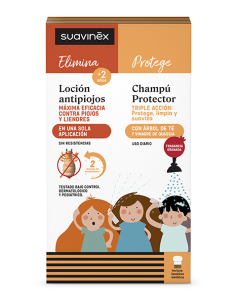 Comprar Suavinex Set Antipiojos Locion + Champu Protector Arbol Del Te 1 Envase 125 Ml + 1 Envase 250 Ml a precio de oferta