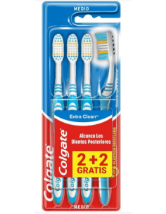Comprar Colgate Cepillo Dental Extra Clean Medio 2+2 a precio de oferta