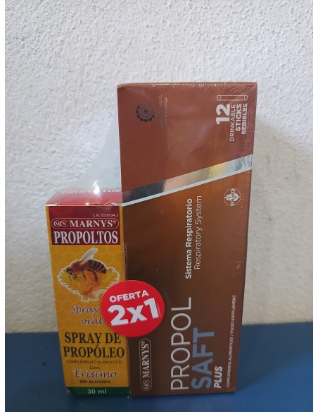 Comprar Marnys Pack Spray Propoleo + Propol Saft Plus 12 Sticks 2X1 a precio de oferta