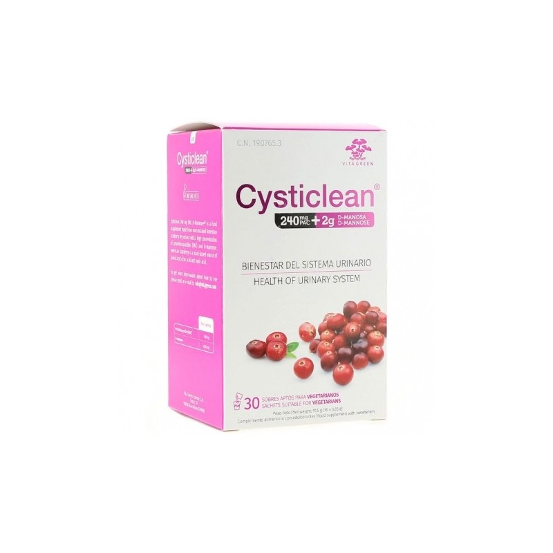 Cysticlean 240 mg pac + 2 g d-manosa 30 sobres VITA GREEN