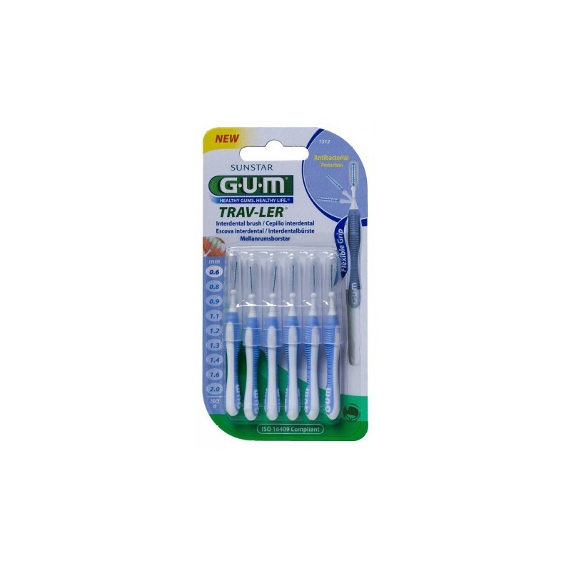 Gum cepillo interdental 1312 trav-ler 0.6 mm 6 unidades Gum