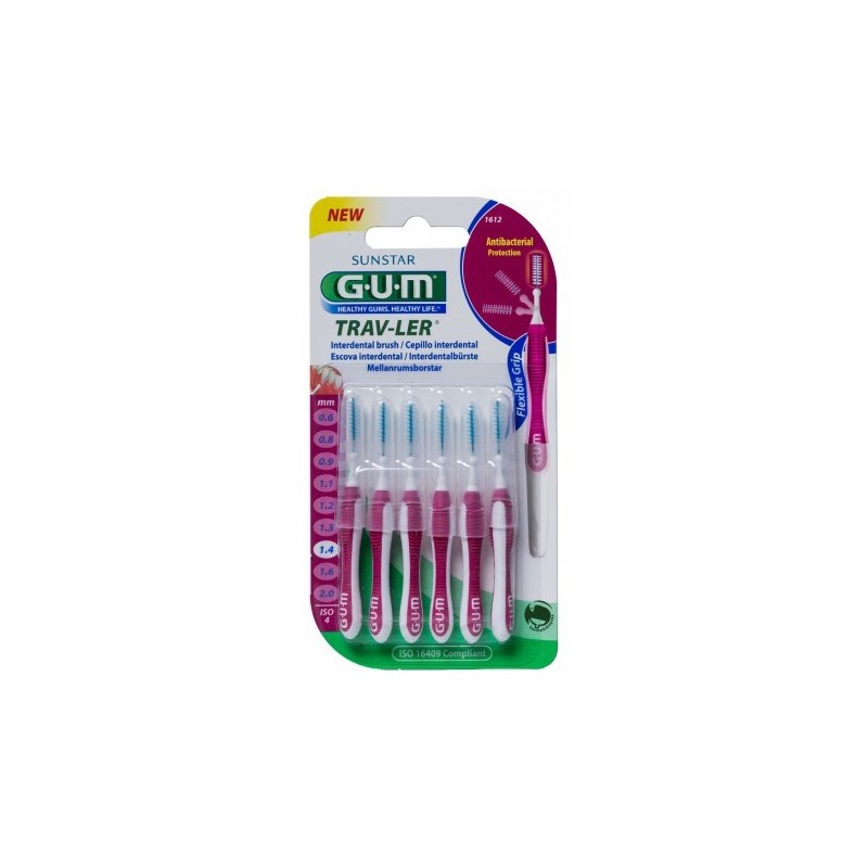 Gum 1612 cepillo interdental trav-ler cilindrico 1.4 mm 6 u Gum