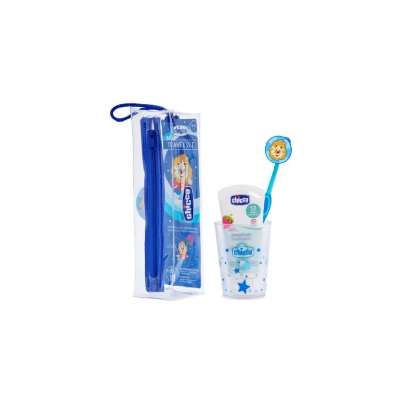 Chicco set viaje cepillo y pasta de dientes azul 50ml Chicco