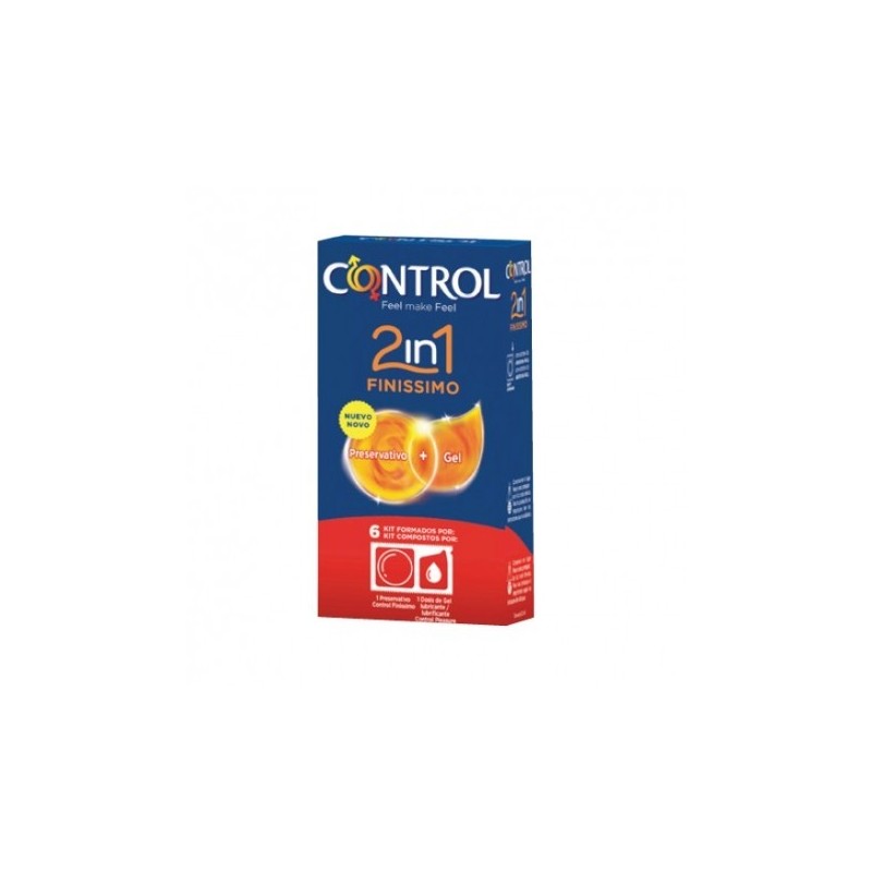 Control finissimo 2 en 1 preservativos + gel 6uds CONTROL