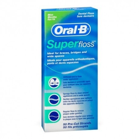 Oral b seda dental super floss 50 tiras