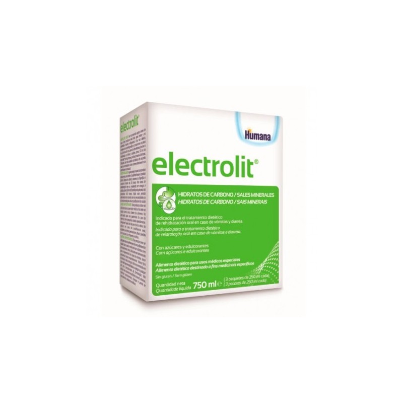 Humana electrolit solución rehidratación oral 3 x 250ml Humana