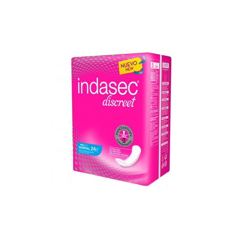 Indasec® Pospart® Compresas 100% algodón normal alas – Indasec Discreet®