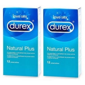 Durex preservativos natural plus duplo 2 x 12 unidades